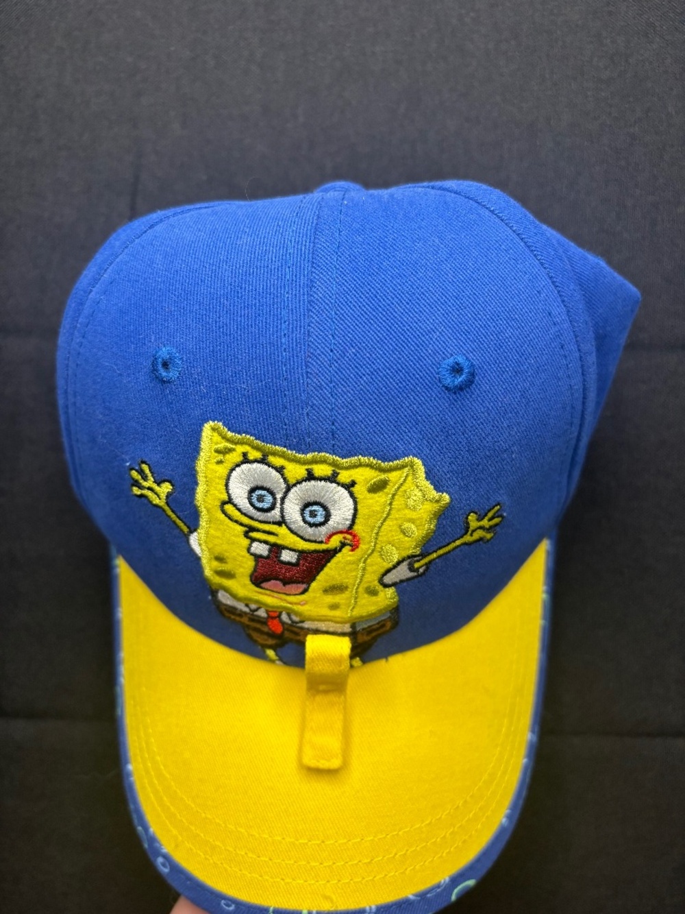 Spongebob Universal Studios Baseball Hat. Velcro Strap. Sunglasses Strap. Youth.